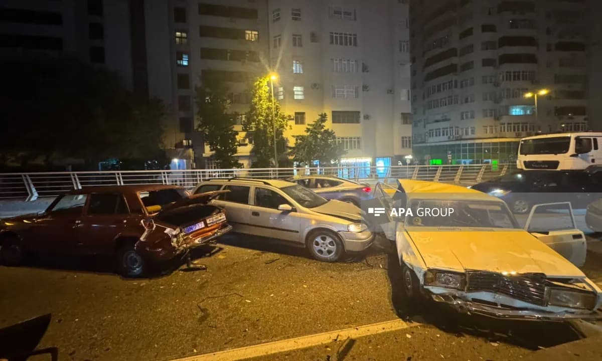 Chain Collision Involving Four Cars on Ziya Bunyadov Avenue in Baku: Two Drivers Injured